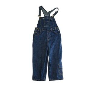 Vintage Y2K 100% Cotton Denim Overalls Sz 5 Utility Corecore Wide Leg